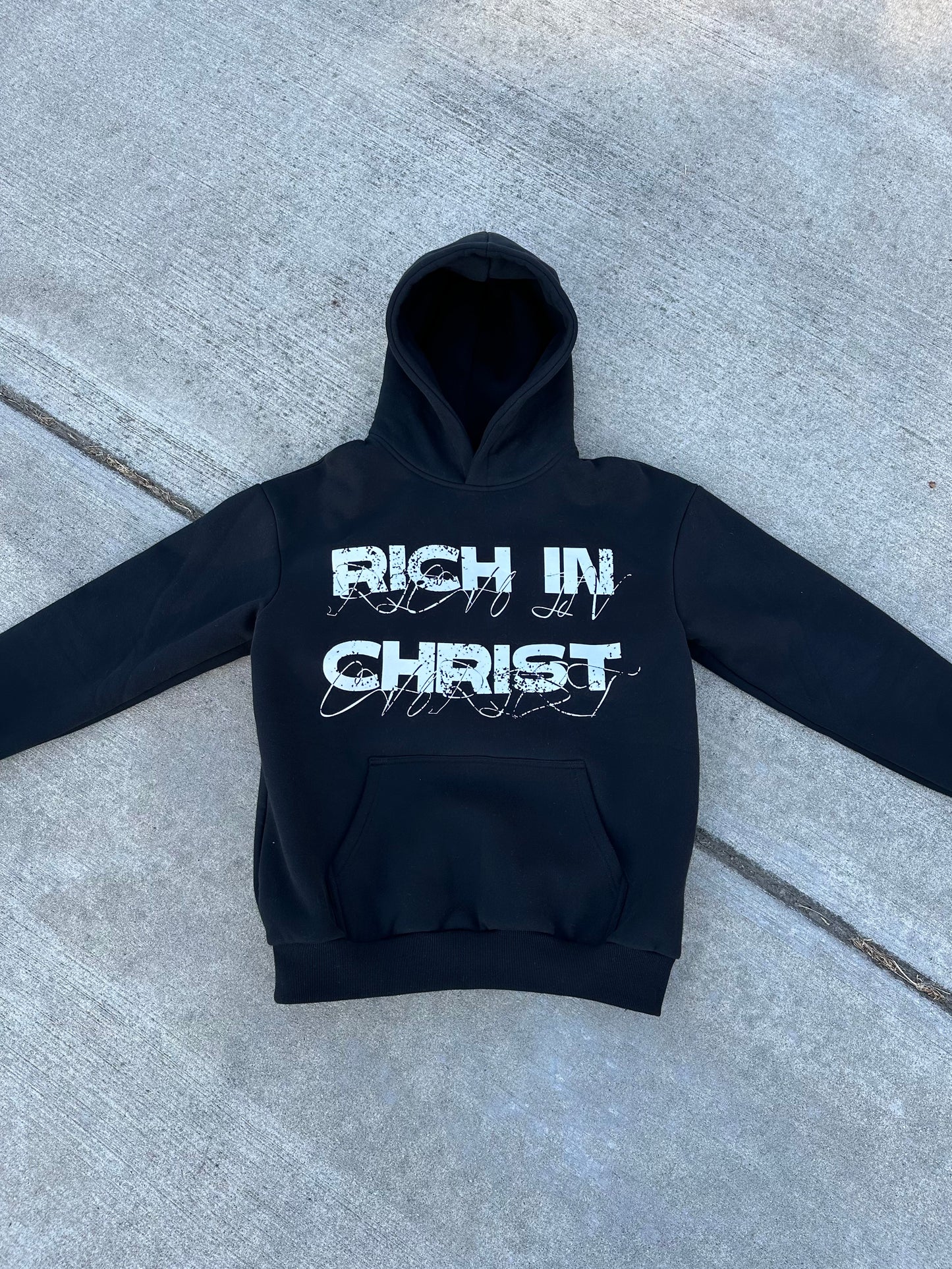 “RICH IN CHRIST” HOODIE (PRE-MADE)